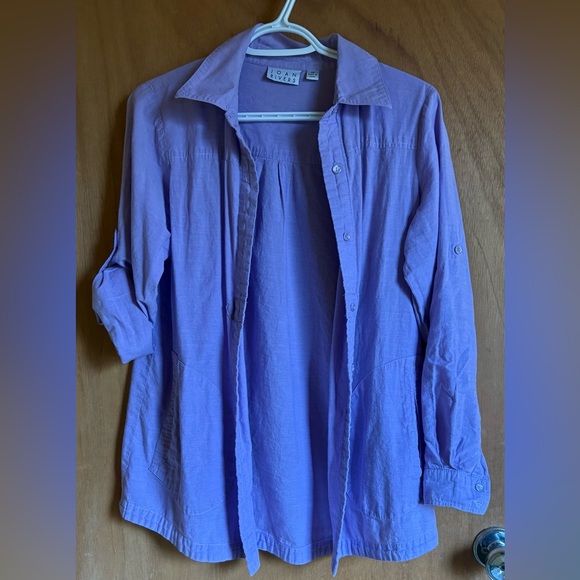 Joan Rivers Lavender Open-Front Blouse - Picture 1 of 1